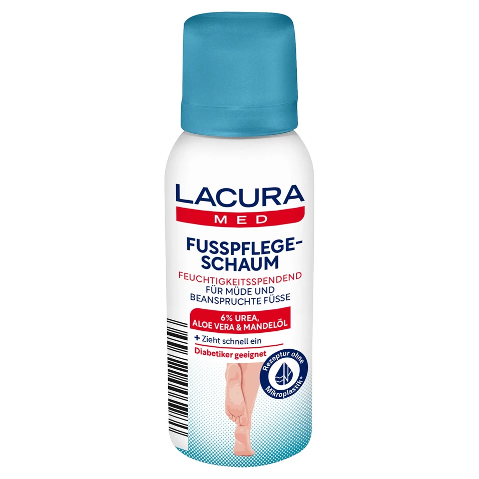 3er Set Lacura Med Fußpflegeschaum je 100ml urea Aloe Vera Mandelöl Neu