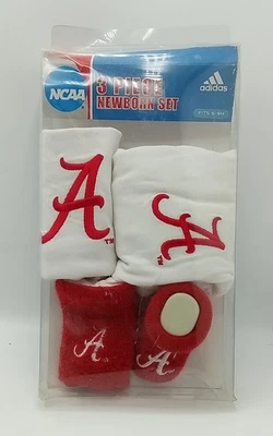 Alabma Crimson Tide NCAA Adidas set 3 pezzi neonato 6-9 mesi - Immagine 1 di 4