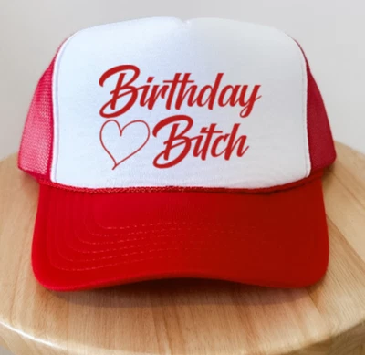 Birthday Bitch, Red, Otto Brand Men's and Women's Trucker Hat - Image 1 of 4
