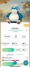 Snorlax Sleeping Cap Pokemon, PoGo Trad