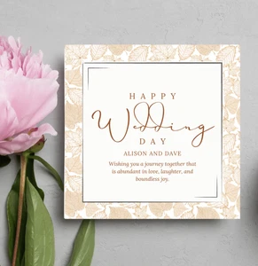 Personalisierte Glückwunschkarte Hochzeit mit individuellen Namen, Karte für Paare - Bild 1 von 10