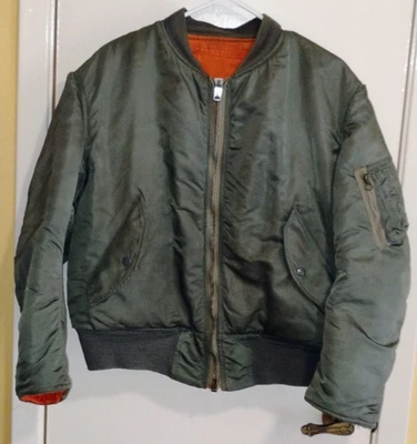 Alpha Vietnam Flyer's jacket Intermediate MA-1 reversible 1974 Pilot READ - Image 1 of 4