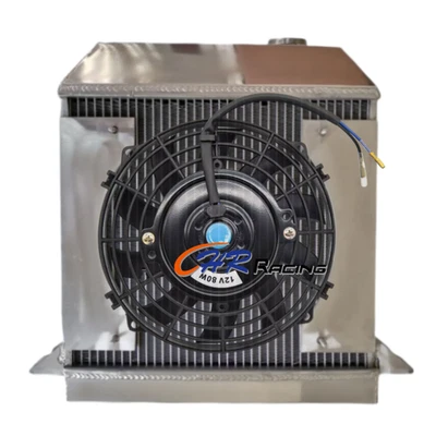 Radiador de aluminio + cubierta + ventilador para Morgan Plus Eight 1968-2003 manual MT Foto 1 de 4