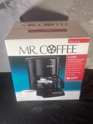 Mr Coffee NLX5 4 Cup Programmable Coffee Maker Black  New Sealed Item  - Image 1 of 4