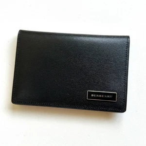 BURBERRY Authentic Leather Business Card Holder Black Excellent Condition - Picture 1 of 7