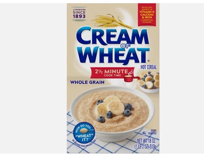 Crema de trigo cereal caliente de grano entero 2 1/2 minutos de tiempo de cocción paquete de 18 onzas de 12 Foto 1 de 4