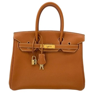 Bolso de Mano HERMES Birkin 30 Togo Cuadrado Dorado E (2001) Foto 1 de 4