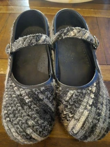Sanita Damen Wolle & Leder Mary Jane Clogs Größe 36 schwarz/grau - Bild 1 von 5
