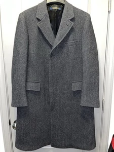 New Brooks Brothers 48R Herringbone Tweed Over Coat - Picture 1 of 6