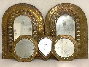 5 Antique Wall Mirrors Decorative Brass - Picture 1 of 10