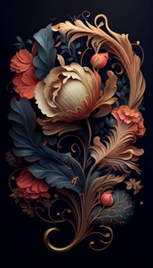 Leinwandbild Blau Rosa Creme Deko Blumen Wandbild Poster Druck - Bild 1 von 22