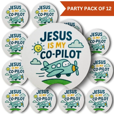 Favores de festa de avião – Porta-copos cristãos para crianças – Jesus é meu co-piloto - Imagem 1 de 4
