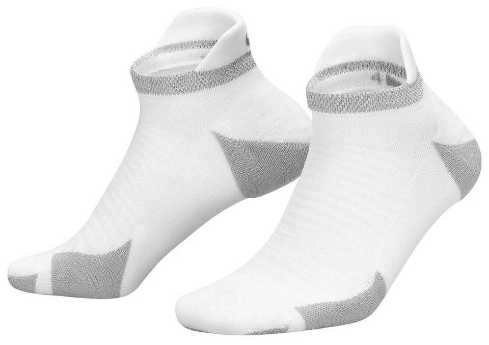 2 Pair Nike Spark Cushioned No Show Socks - CU7201 100- White - Size 8-9.5