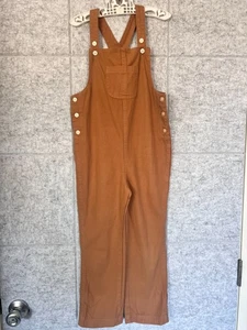Kids Olive Juice Brand Boutique Tan Stripe Overalls Size 4 - Picture 1 of 5