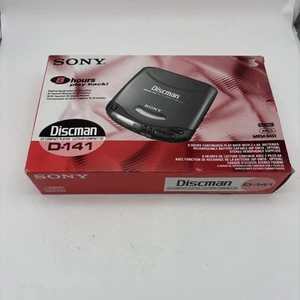 Vintage Sony Discman D-141 Black Mega Bass Portable Compact CD Walkman Player - Picture 1 of 12