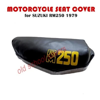 FUNDA ASIENTO MOTO SUZUKI RM250 1979 FUNDA ASIENTO NEGRA Y LOGOTIPOS AMARILLOS RM250 Foto 1 de 2