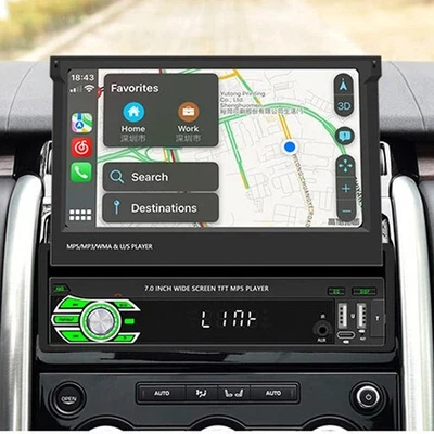 1DIN Car Radio MP5 Player Head Unit For Apple Carplay Android Auto W/Free CameHj Foto 1 de 4