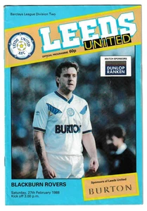 Leeds United v Blackburn Rovers 1987/88 División 2 - Imagen 1 de 1