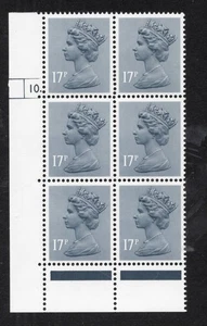X952. U247. 17p grey-blue cylinder 10. (dot). 17 pin variety. Scarce! MNH. - Picture 1 of 1