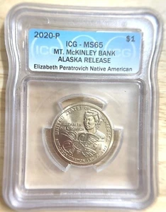 2020 ELIZABETH PERATROVICH DOLLARS. RELEASED TO CIRCULATION IN ALASKA, ICG MS-65 - Picture 1 of 8