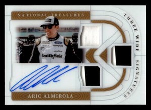 2022 National Treasures Racing Three Wide Auto Relic Aric Almirola 08/22
