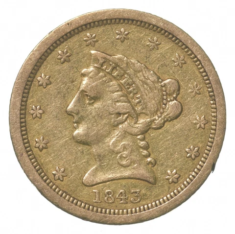 1843-O $2.50 Liberty Head Gold Quarter Eagle SD *8636 Cover