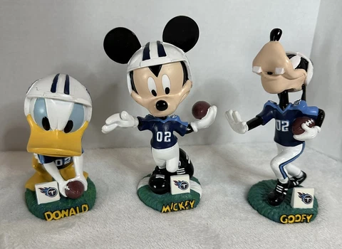 DISNEY Tennessee Titians MICKEY DONALD GOOFY SET NFL Bobble Dobbles Rare Cover
