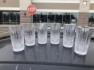 Cristal D'Arques Durand Constance Patt Highball Glasses Flat Tumbler Set of 6 - Picture 1 of 4