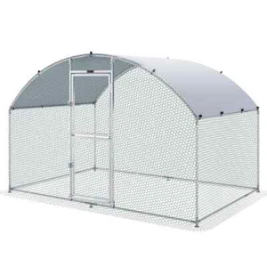 Large Metal Chicken Coop with Run Walk in Chicken Coop with Waterproof Cover 6.6 - Picture 1 of 8
