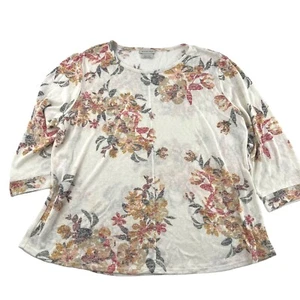 Van Heusen Women's XL Pullover Lightweight Sweater 3/4 Sleeves Floral - Picture 1 of 5
