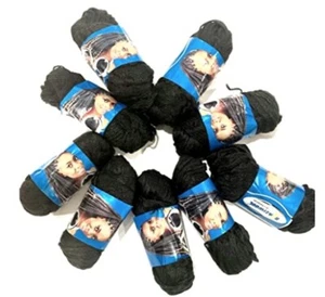 9 Rolls Brazilian Wool Hair Yarn for Braiding and Weaving black - Picture 1 of 1
