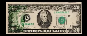 (( Offset Prineing Error )) $20 1981-A Federal Reserve Note Free Shipping #71 - Picture 1 of 2