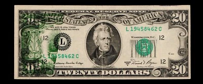 (( Offset Prineing Error )) $20 1981-A Federal Reserve Note Free Shipping #71 - Image 1 of 2