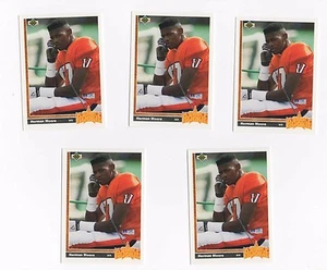 LOT OF 5 1991 UPPER DECK #17 HERMAN MOORE ROOKIE CARDS NRMT UD RC DETROIT LIONS - Picture 1 of 2