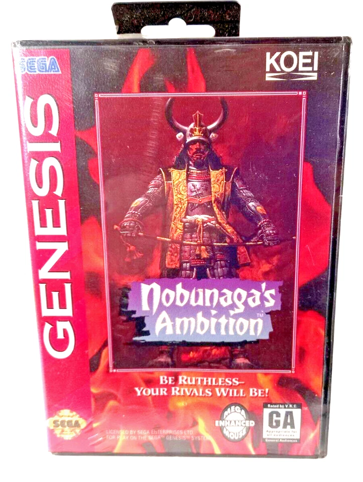 Sega  Genesis Megadrive Nobunaga's Ambition KOEI Factory Sealed New in Box Rare - Image 1 of 4