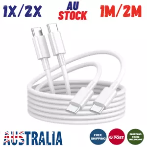 2x Type C to USB-C Charge Charging Data Fast Charger iPhone Cable 15 16 Samsung - Picture 1 of 11