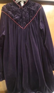 Delicates Womens Large Velour Zip Robe Quilted Purple - Picture 1 of 4