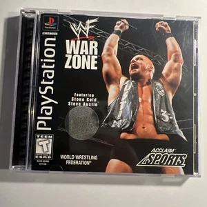 WWF Warzone (PlayStation 1 PS1) Complete CIB - BLACK LABEL - Picture 1 of 5