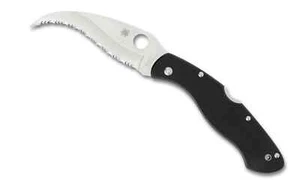 Spyderco Civilian Folding Knife C12GS Serrated VG-10 Blade Black G-10 Handle - Picture 1 of 3