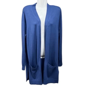 Love Ellie cardigan sweater Size XL blue open front pockets longline NEW - Picture 1 of 10
