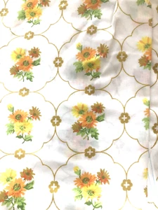 Vintage Monticello Percale Full Sheet Gold & Yellow Flowers - Picture 1 of 1