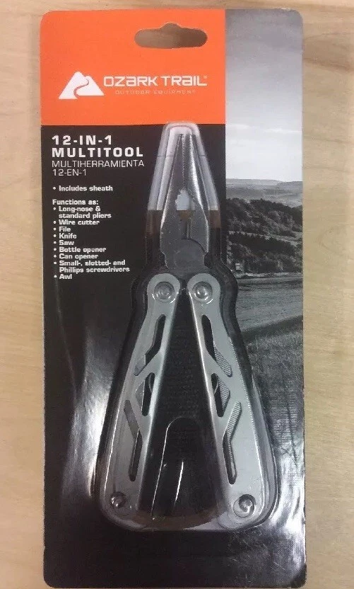 Ozark Trail 12 in 1 Outdoors Hiking Camping Pocket Knife Multi Tool With Sheath