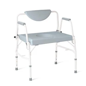 Medline Steel Bariatric Drop Arm Commode, 1000lb Cap, One - Picture 1 of 10