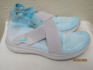 Nike Free RN Motion Flyknit 2017 Women's Size 8.5 Blue Gray Shoes 880846-402 - Picture 1 of 5