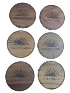 Juego de 6 Posavasos de Madera para Bebidas Casamigos Tequila Hecho en México - Imagen 1 de 5