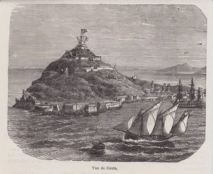 1876 -- SPANIEN MAROKKO ANSICHT VON CEUTA 3J526 - Bild 1 von 1