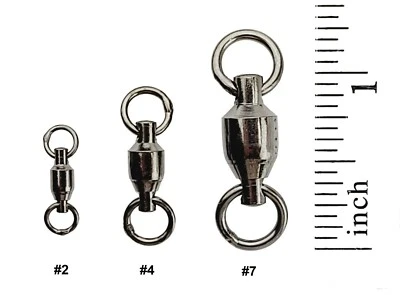 50 Ball Bearing Fishing Swivels - (Sold Rings, Black Nickel Finish) - Image 1 of 2