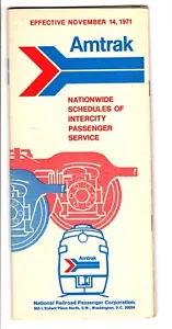 AMTRAK - SYSTEM PUBLIC TIMETABLE - 11/14/1971 (3RD EDITION) - Picture 1 of 1