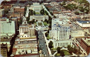 CIVIC CENTER Oklahoma City, OK birds eye view Postcard - Picture 1 of 2