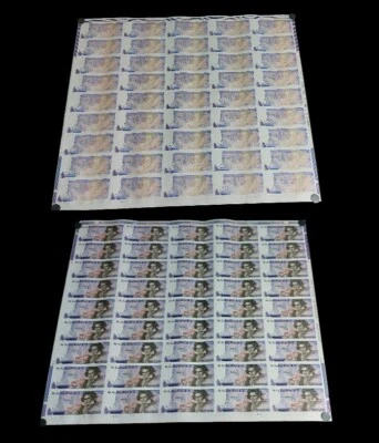 De La Rue 1 Varinota, Test Note Beethoven Specimen 2 Stages Uncut Sheets Lot 2 - Image 1 of 4